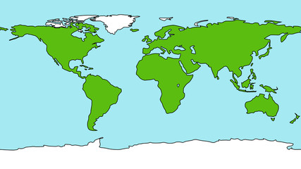 Cartoon style Earth map