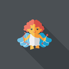 Valentine's Day cupid flat icon with long shadow,eps10