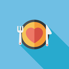 Valentine's Day flat icon with long shadow,eps10