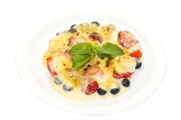 cream sauce on a white background in the restaurant