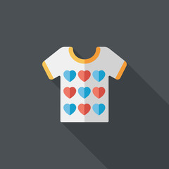 Valentine's Day clothes flat icon with long shadow,eps10