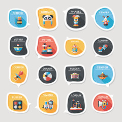 baby bubble speech banner design flat background set, eps10