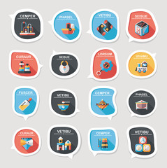 baby bubble speech banner design flat background set, eps10