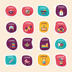baby bubble speech banner design flat background set, eps10