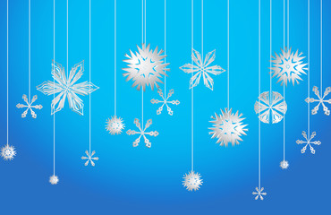 Vector blue background with snowflakes