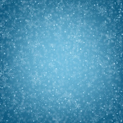 Christmas background with fallen snowflakes.