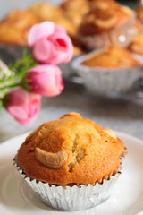 Banana cup cake, freshly baked.