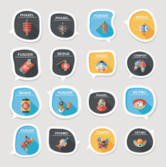 Chinese New Year bubble speech flat banner design flat backgroun