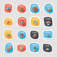 Chinese New Year bubble speech flat banner design flat backgroun