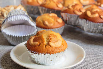 Banana cup cake, freshly baked.