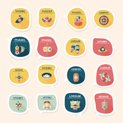 Chinese New Year bubble speech flat banner design flat backgroun