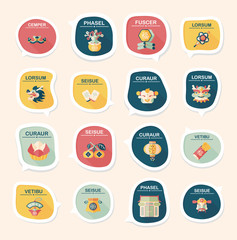Chinese New Year bubble speech flat banner design flat backgroun