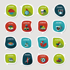 Coffee bubble speech flat banner design flat background set, eps