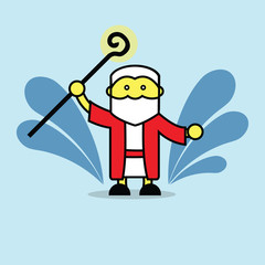 Moses splitting sea.