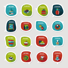 Coffee bubble speech flat banner design flat background set, eps