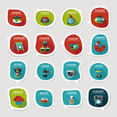 Coffee bubble speech flat banner design flat background set, eps