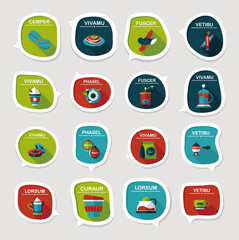 Coffee bubble speech flat banner design flat background set, eps