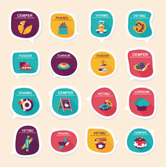 Coffee bubble speech flat banner design flat background set, eps