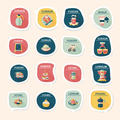 Coffee bubble speech flat banner design flat background set, eps