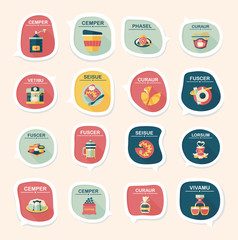 Coffee bubble speech flat banner design flat background set, eps