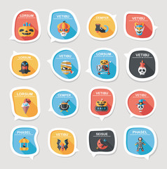 Halloween bubble speech banner design flat background set, eps10