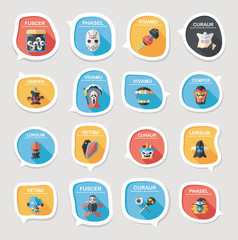 Halloween bubble speech banner design flat background set, eps10