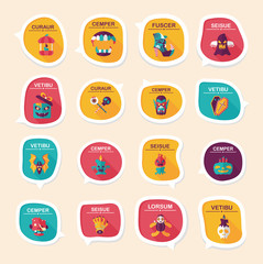 Halloween bubble speech banner design flat background set, eps10