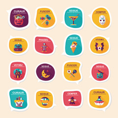 Halloween bubble speech banner design flat background set, eps10