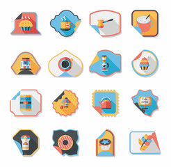 Coffee sticker flat banner background set, eps10