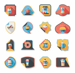 Coffee sticker flat banner background set, eps10