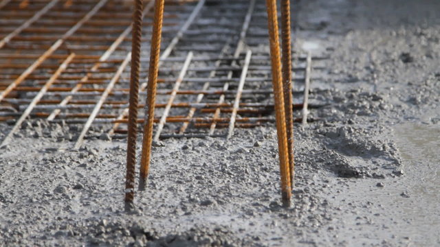 Concrete pouring works during commercial concreting floors