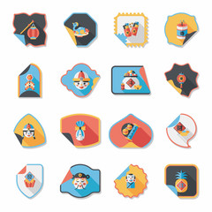 Chinese New Year sticker banner design flat background,eps10