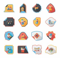Christmas sticker flat banner background set,eps10