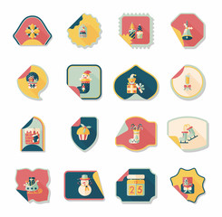 Christmas sticker flat banner background set,eps10