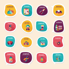 Pet bubble speech flat banner design background set, eps10