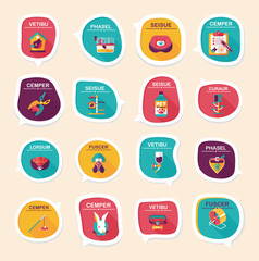 Pet bubble speech flat banner design background set, eps10