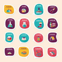 Pet bubble speech flat banner design background set, eps10