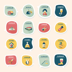 Pet bubble speech flat banner design background set, eps10