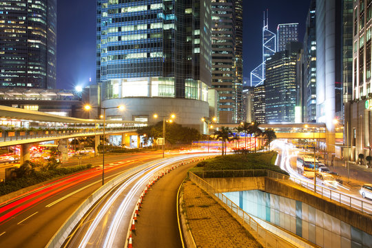 Hong Kong Business Center at Night