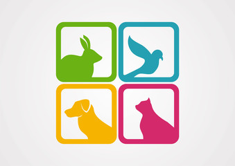 Pet animal isolated colorfull logo vector