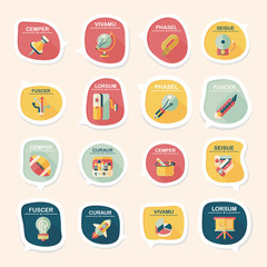 School bubble speech banner design flat background set, eps10