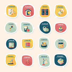 School bubble speech banner design flat background set, eps10