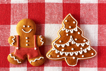 Christmas homemade gingerbread man cookie