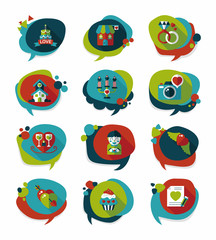 Valentine’s Day speech bubble banner flat design background se