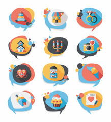 Valentine’s Day speech bubble banner flat design background se