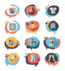 Valentine’s Day speech bubble banner flat design background se