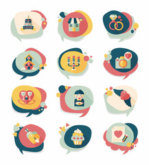 Valentine’s Day speech bubble banner flat design background se