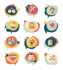 Valentine’s Day speech bubble banner flat design background se