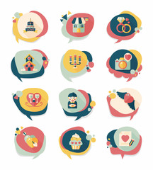 Valentine’s Day speech bubble banner flat design background se