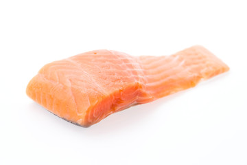 Salmon meat isolated on white